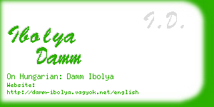 ibolya damm business card